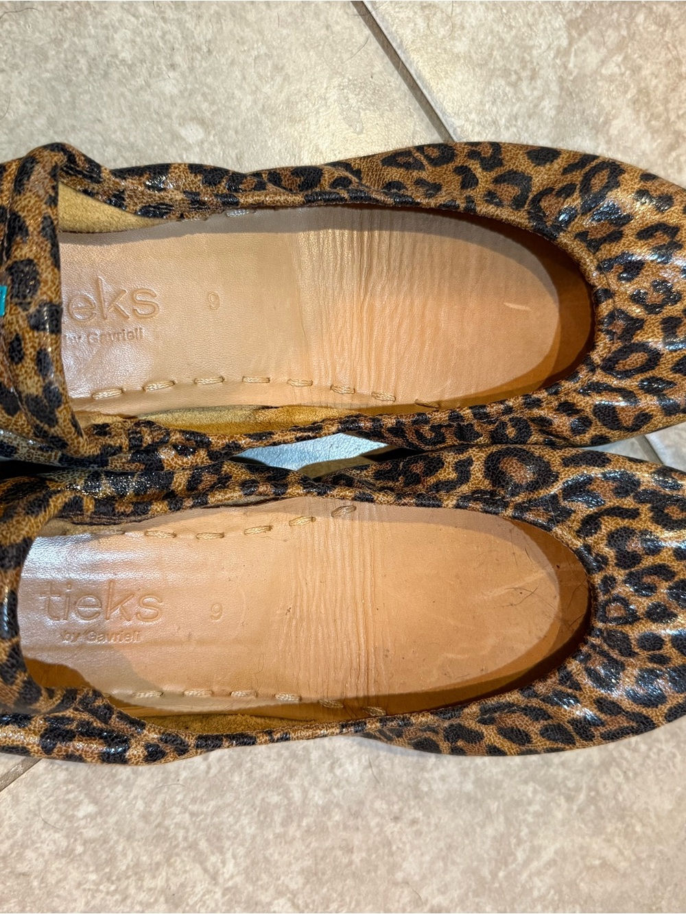 Tieks Leopard Print Ballet Flats - Brown/Black